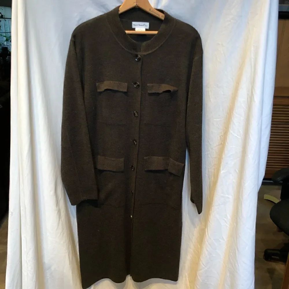 Harve' Benard Sport Sweater Dress Dark Gray Large
